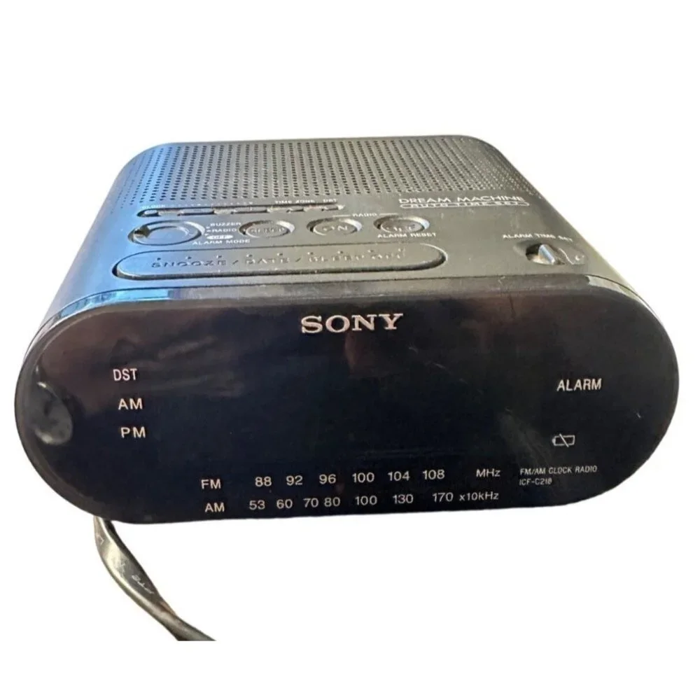 Sony 1990s Sony Dream Machine Alarm, AM/FM Radio Model ICF-218 Display 2545AB